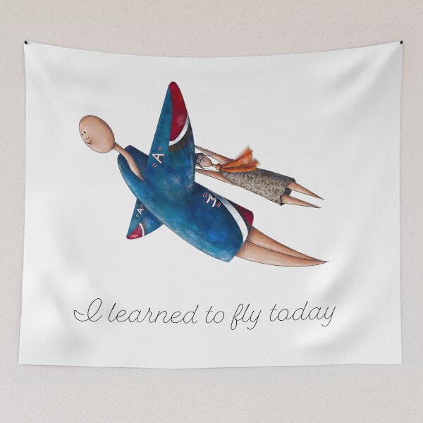 Item preview, I learned to fly today blue (Eng) designed and sold by Ansalart.