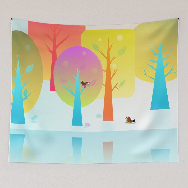 Item preview, Winter Friends Meet In The Woods designed and sold by BunnyThePainter.