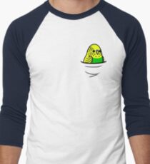 Camiseta ¾ estilo béisbol ¡Demasiadas aves! - Yellow n 'Green Budgie