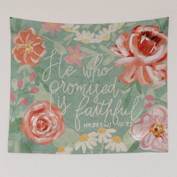 Item preview, He who promised is faithful | Bible Scripture Art  designed and sold by Harpley Design Studio.