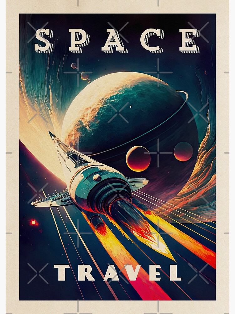 Voyage dans l'espace — Affiche spatiale rétro vintage, affiche de  rétrofuturisme, espace rétro, affiche de propagande | Poster