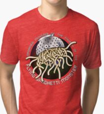 Ordained Minister of the Church of the Flying Spaghetti Monster on White Tri-blend T-Shirt