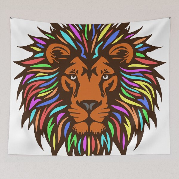 Item preview, Head of a lion with a colored mane. The king of animals or jungles. designed and sold by GAleksS.