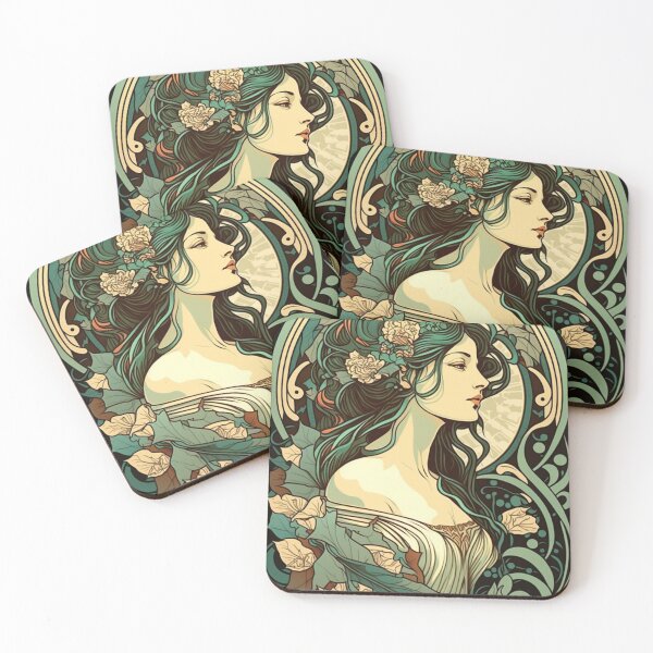 Item preview, The Green Princess designed and sold by ArtNouveauChic.