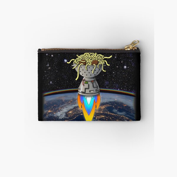 Item preview, FSM Flying Spaghetti Monster Flying Above Earth Rainbow Ozone Layer Space Stars designed and sold by DooodleGod.