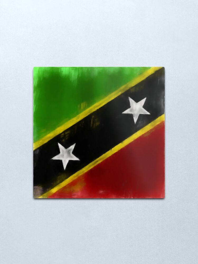 Alternate view of Saint Kitts And Nevis Flag Reworked No. 1, Series 1 Metal Print