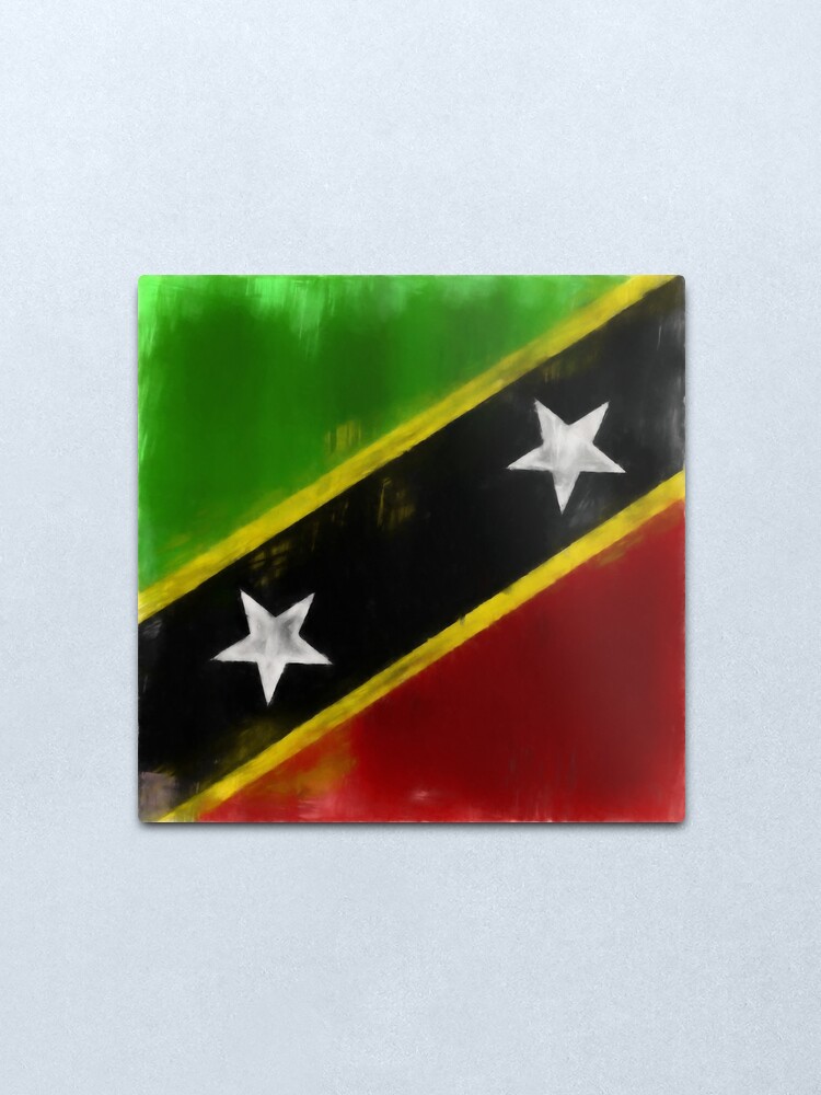 Alternate view of Saint Kitts And Nevis Flag Reworked No. 1, Series 1 Metal Print