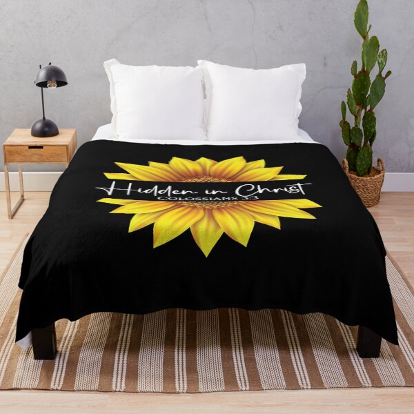 Item preview, Christian Sunflower design - I am hidden in Christ - Colossians 3:3 designed and sold by simplydesignart.