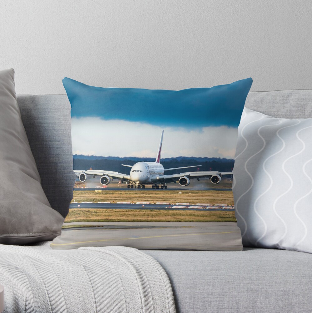 Airplane Print Throw Pillow - Amelia Aviation