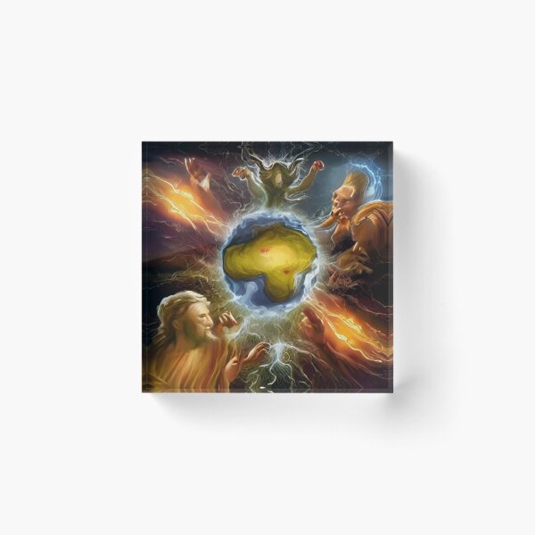 In the beginning, God created the heavens and the earth #beginning #God #heavens #earth Acrylic Block