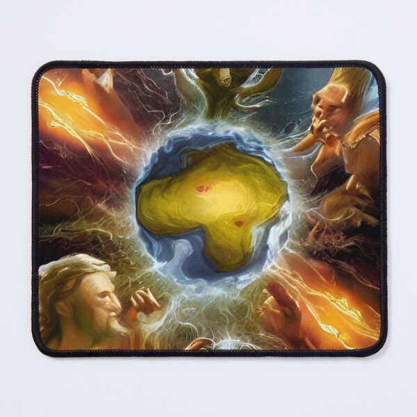 In the beginning, God created the heavens and the earth #beginning #God #heavens #earth - Artificial intelligence art Mouse Pad