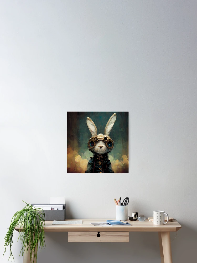 Thumbnail 2 of 3, Poster, Steampunk Rabbit designed and sold by PoeticPixels.