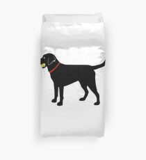 Labrador Retriever Fetch, Black Lab Play Ball Duvet Cover