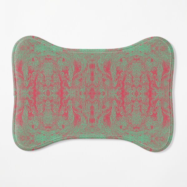 Fern Fairy Lake Rouge Vert Relief Tapis pour gamelle pour chien