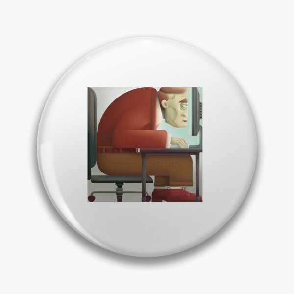Item preview, Productivity, geometric art of a man hunched over his computer designed and sold by BlueFuryDesign.