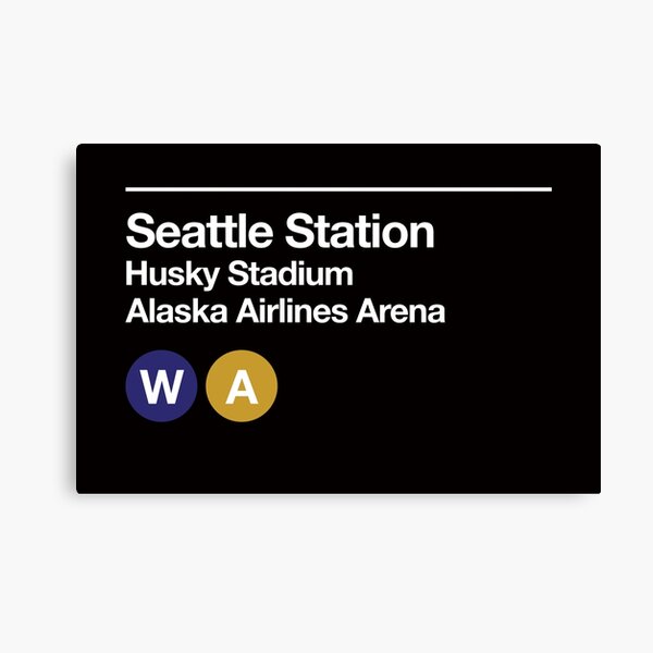 Seattle (Univ. of Washington) Sports Venue Subway Sign Canvas Print