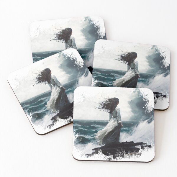 Item preview, woman standing on a cliff  designed and sold by Gaviani Design Studio.