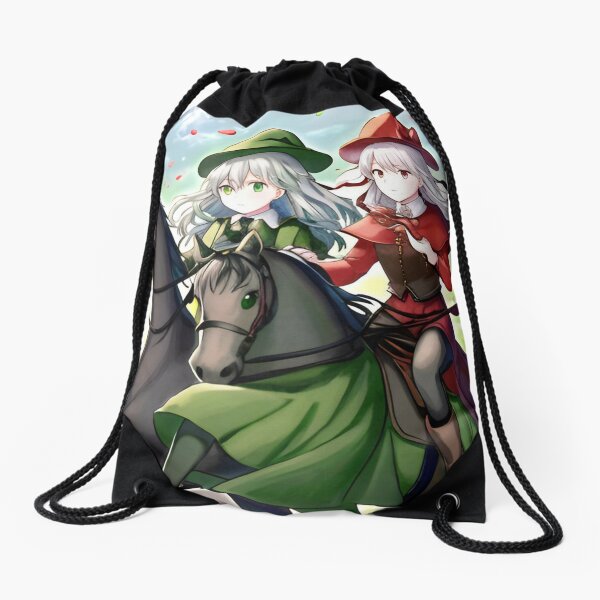 Only the green carriage Rides, rushes in the sky In silvery silence - Artificial intelligence art Drawstring Bag