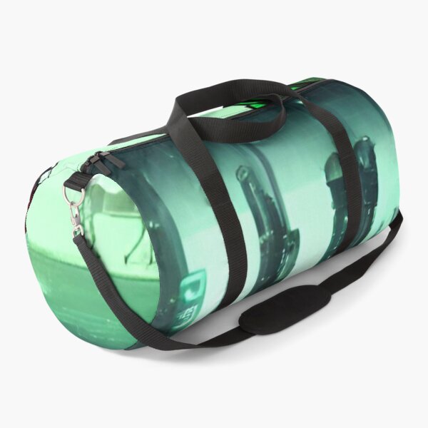Only the green carriage Rides, rushes in the sky In silvery silence - Artificial intelligence art Duffle Bag