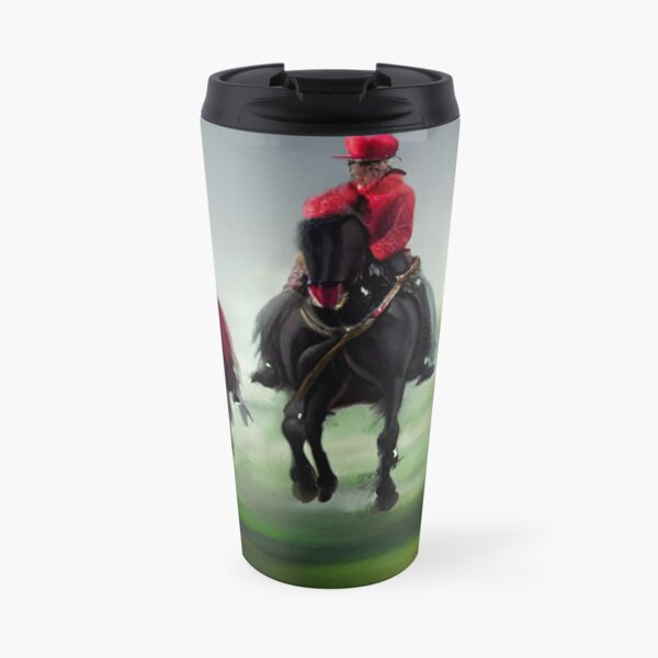 Only the green carriage Rides, rushes in the sky In silvery silence - Artificial intelligence art Travel Coffee Mug