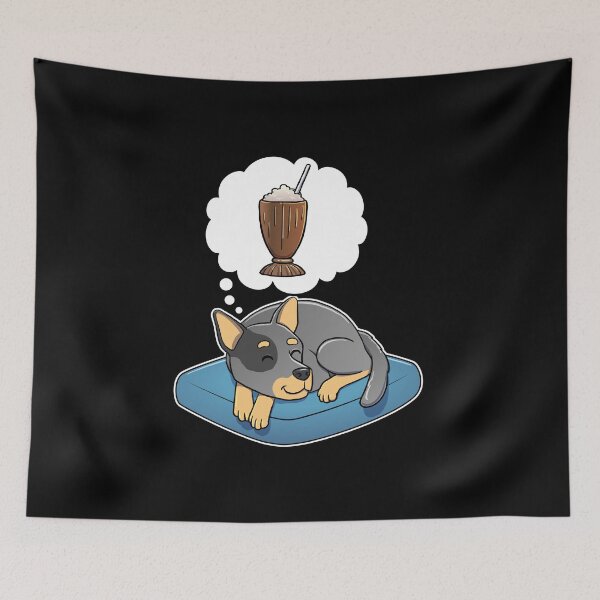 Item preview, Australian Cattle Dog dreaming about Chocolate Milkshakes designed and sold by DoggieDelights.