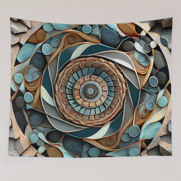 Aperçu de l'œuvre Ancient Brilliant Modern Coastal Pattern Digital Painting créée et vendue par CodeAndColors.