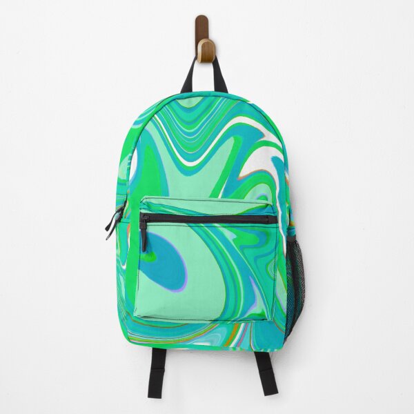 Item preview, Modern Liquid Swirl Abstract Pattern Vibrant Neon Blue, Blue Tones, Green and Blue, Green Tones, Marble Multicolor Design designed and sold by theprintedclub.