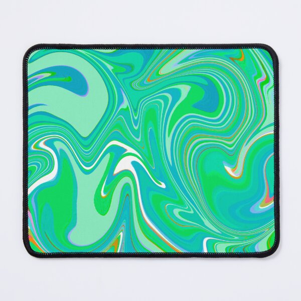 Item preview, Modern Liquid Swirl Abstract Pattern Vibrant Neon Blue, Blue Tones, Green and Blue, Green Tones, Marble Multicolor Design designed and sold by theprintedclub.
