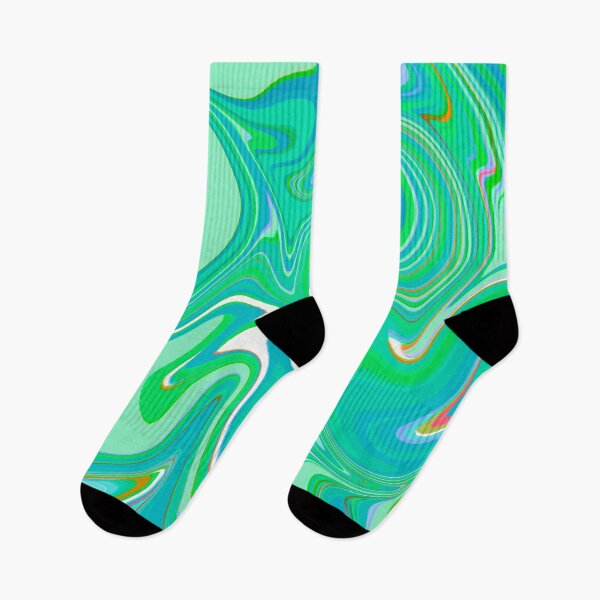 Item preview, Modern Liquid Swirl Abstract Pattern Vibrant Neon Blue, Blue Tones, Green and Blue, Green Tones, Marble Multicolor Design designed and sold by theprintedclub.