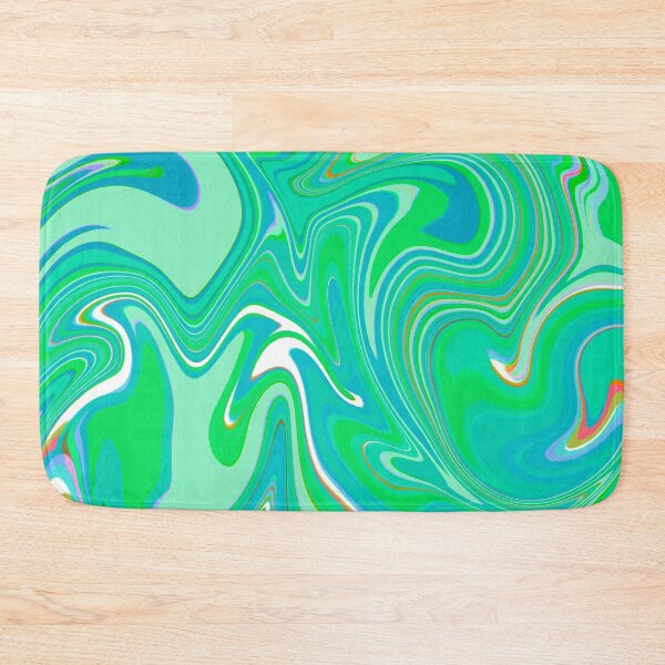 Item preview, Modern Liquid Swirl Abstract Pattern Vibrant Neon Blue, Blue Tones, Green and Blue, Green Tones, Marble Multicolor Design designed and sold by theprintedclub.