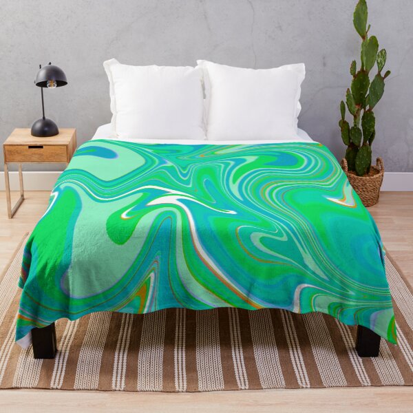 Item preview, Modern Liquid Swirl Abstract Pattern Vibrant Neon Blue, Blue Tones, Green and Blue, Green Tones, Marble Multicolor Design designed and sold by theprintedclub.