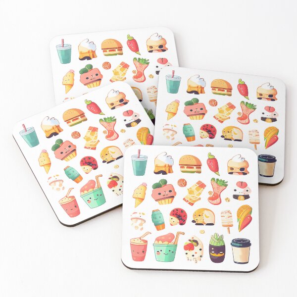 Item preview, Cute happy food sticker pack designed and sold by KawaiiFoodArt.