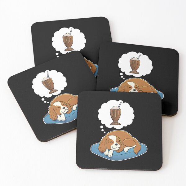 Item preview, Cavalier King Charles Spaniel dreaming about Chocolate Milkshakes designed and sold by DoggieDelights.