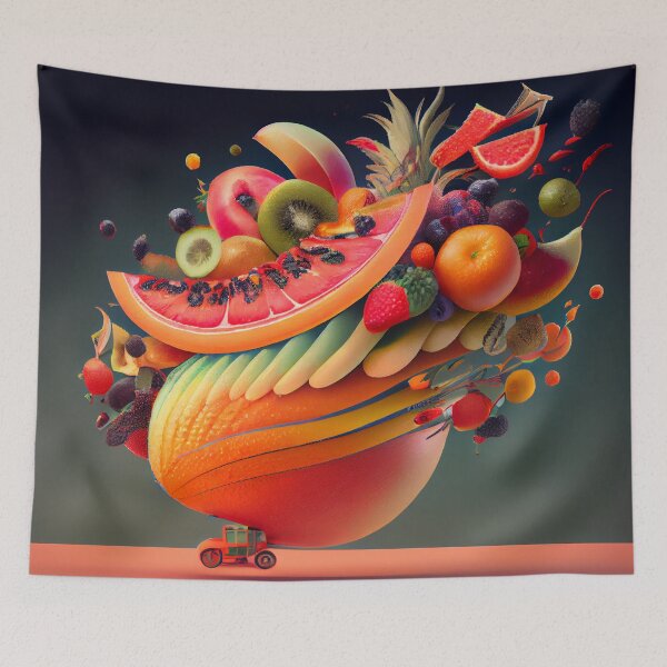 Item preview, The Jovial Fruit Joyride Digital Painting designed and sold by CodeAndColors.