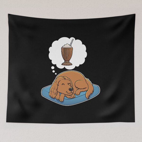 Aperçu de l'œuvre English Cocker Spaniel dreaming about Chocolate Milkshakes créée et vendue par DoggieDelights.