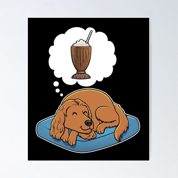Aperçu de l'œuvre English Cocker Spaniel dreaming about Chocolate Milkshakes créée et vendue par DoggieDelights.