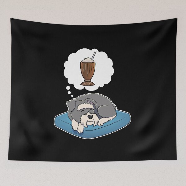 Item preview, Miniature Schnauzer dreaming about Chocolate Milkshakes designed and sold by DoggieDelights.