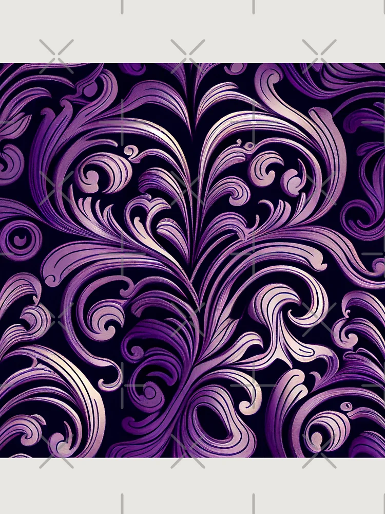 Thumbnail 6 von 6, Premium Oversized Pullover, Purple Rough Baroque Imagined Art Deco Pattern Digital Painting designt und verkauft von CodeAndColors.