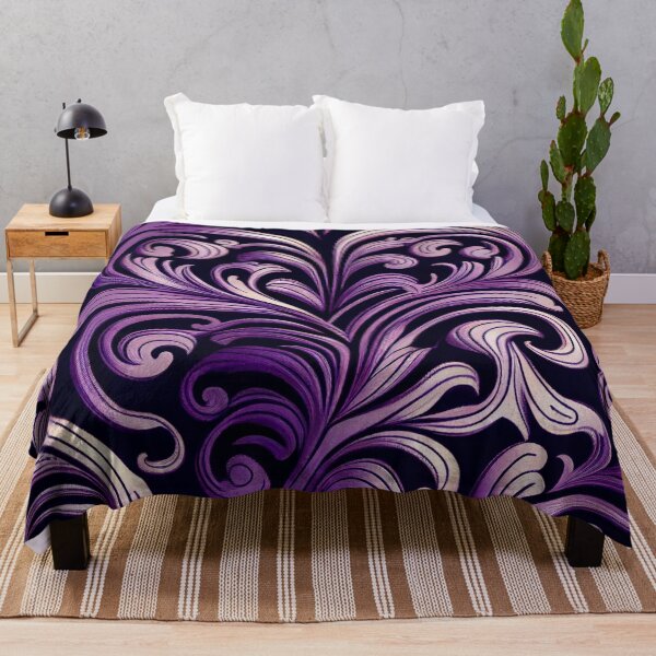 Item preview, Purple Rough Baroque Imagined Art Deco Pattern Digital Painting designed and sold by CodeAndColors.