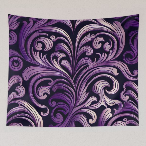 Item preview, Purple Rough Baroque Imagined Art Deco Pattern Digital Painting designed and sold by CodeAndColors.