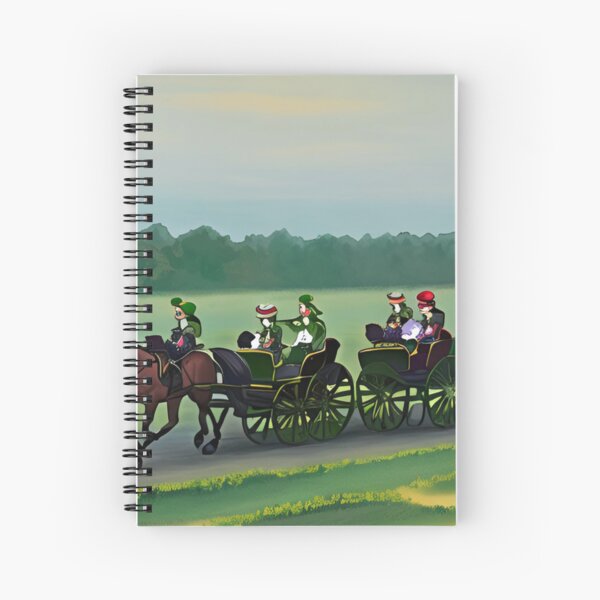 Only the green carriage Rides, rushes in the sky In silvery silence Spiral Notebook