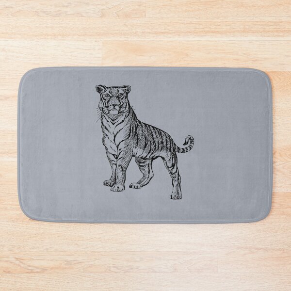 Item preview, Tiger Line Art Graphite Pencil Drawing designed and sold by taiche.
