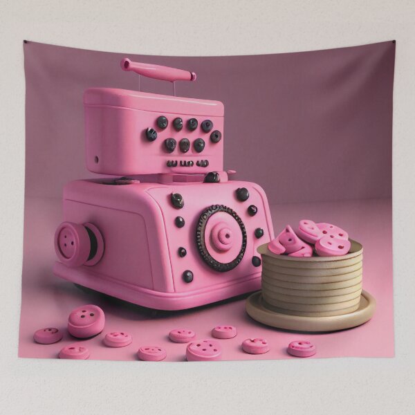 Item preview, Pink Buttons and Cake Digital Painting designed and sold by CodeAndColors.