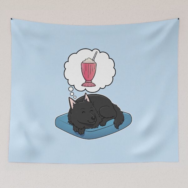 Item preview, Belgian Sheepdog dreaming about a Strawberry Milkshake designed and sold by DoggieDelights.