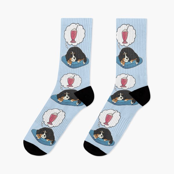 Item preview, Bernese Mountain Dog dreaming about a Strawberry Milkshake designed and sold by DoggieDelights.