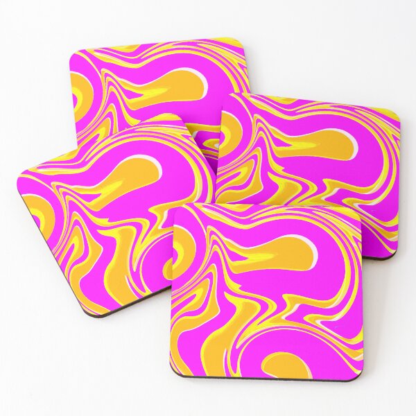 Item preview, Hot Pink, Neon Yellow, Neon Pink and Orange Marble Pattern Design designed and sold by theprintedclub.