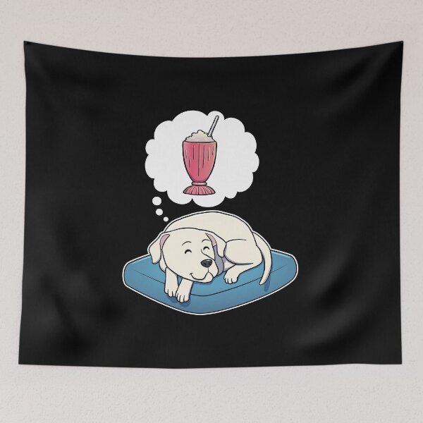 Item preview, Dogo Argentino dreaming about a Strawberry Milkshake designed and sold by DoggieDelights.