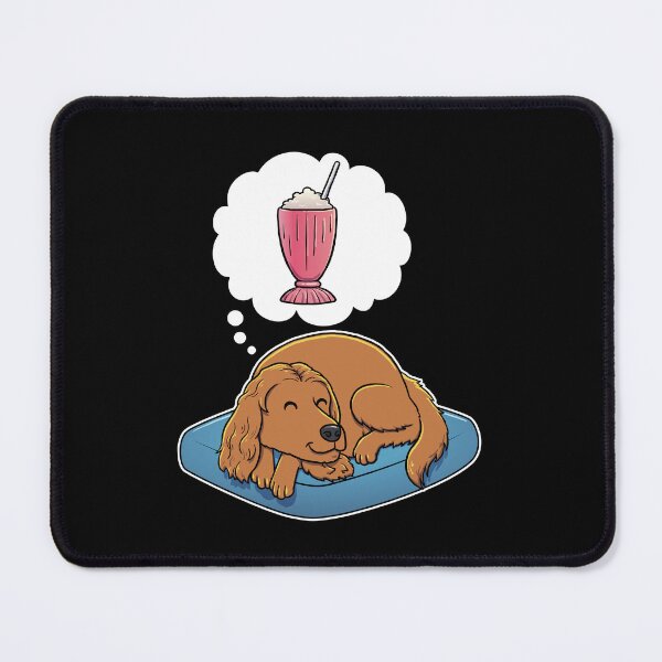 Item preview, English Cocker Spaniel dreaming about a Strawberry Milkshake designed and sold by DoggieDelights.