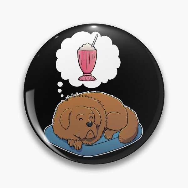 Item preview, Tibetan Mastiff dreaming about a Strawberry Milkshake designed and sold by DoggieDelights.