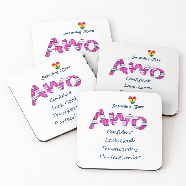 Item preview, Saturday Born Ghanaian Female Name 'Awo' in pink designed and sold by WhoWeAre.
